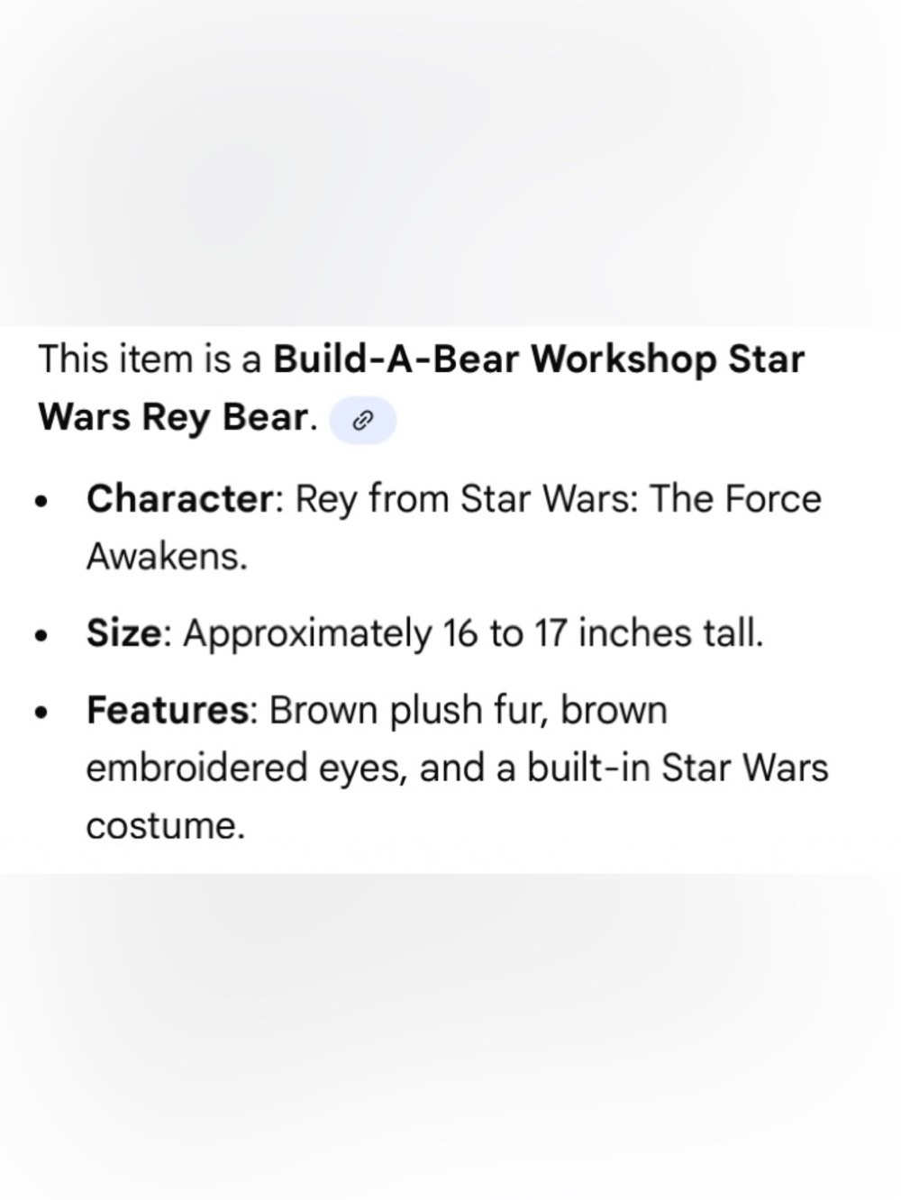 Star Wars Build-A-Bear Rey - Picture 4 of 4